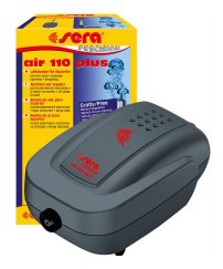 The Sera Air 110 Plus aquarium air pump is ideal for all small/medium aquariums. The Sera Air Plus range of air pumps are ideal for oxygenating aquariums via an air stone as well as the operation of air driven filters or air driven aquarium decorations. The range of pumps are extremely quiet running in part thanks to their vibration absorbing rubber feet. Sera recommend hanging the air pump for ultimate silence. The Air Plus range are also highly energy efficient and have a long life expectancy making them both a performance and economical based choice for aquarium aeration. The whole range also