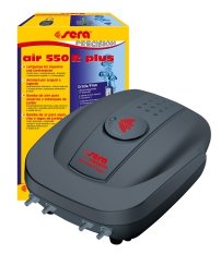 The Sera Air 550 R Plus aquarium air pump is ideal for medium/large aquariums and features an electronically adjustable output. The Sera Air Plus range of aquarium air pumps are ideal for oxygenating aquariums via an air stone as well as the operation of air driven filters or air driven aquarium decoration elements. The range of pumps are extremely quiet running in part thanks to their vibration absorbing rubber feet. The Air Plus range are also highly energy efficient and have a long life expectancy making them both a performance and economical based choice for aquarium aeration. The whole range also features convenient, easy membrane replacement due to a