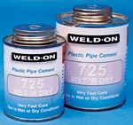 Wet 'R Dry is a unique formula containing fast evaporating solvents which are able to withstand pressure only minutes after joints are assembled. • Strong, leak free joints within minutes of assembly. • No brush needed - can is complete with applicator suitable for 1/2" to 3" sized joints. Small - 7636 large - 7637