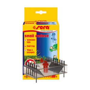 Sera Snail Collect is a device that safely and humanly collects snails that need to be removed from aquariums. The snails are lured into the trap by some bait (e.g. Sera O-Nip tablets) and their way back out is blocked by pins. The unintentional catching of fish is prevented by the pins in the entry of the trap. The Sera Snail collect can also be used for catching bristle worms in marine aquariums.