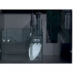 The optional sump conversion kit includes a customised glass sump with a dedicated constant height skimmer chamber, a flow-regulated overflow system and an integrated automatic top up. Includes all pipework. Water volume - 46L Water height - 20cm Skimmer chamber - 35 × 32 cm Pump chamber - 35 × 12 cm RO reservoir volume - 8L 