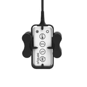 Your seneye device magenetic holder is designed to hold your seneye USB device securely in place using powerful neodymium magets. The arrows on the front give an indication of where the device will see itself as "out of water" allowing you to position is to alert you if the water level drops. For Glass or  Acrylic upto 16 mm thick