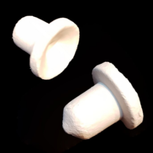 Ceramic frag plugs come in many great shapes and sizes to suit most applications . They suit both the hobbyist and large-scale aquaculture facilities. Ceramic plugs have many advantages over aragonite plugs as they can be made slimmer due the extra strength of the ceramic material. They can be very discreet , keeping all the attention on the frag its self. The smoother surface of the ceramic also makes the frag plugs easier for the clean up crew to keep the bases clean and tidy as algae does not grow as easily on the surface.