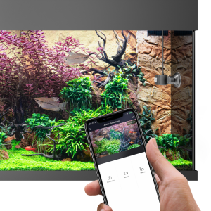 The JUWEL SmartCam allows you to comfortably monitor your aquarium from anywhere. No matter whether you are on holiday, at the office or on the road, with JUWEL SmartCam you can always watch what is happening in your aquarium in real time via a live stream.