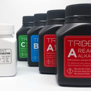 When using the Apex Trident default testing schedule of four (4) alkalinity, two (2) calcium, and two (2) magnesium tests a day, the reagent stored inside the Apex will last a full month. And adding new reagent is super simple — just slide out the drawer, remove the old bottle(s), and replace them with new ones. If you desire, you can also run a calibration with the included calibration standard.